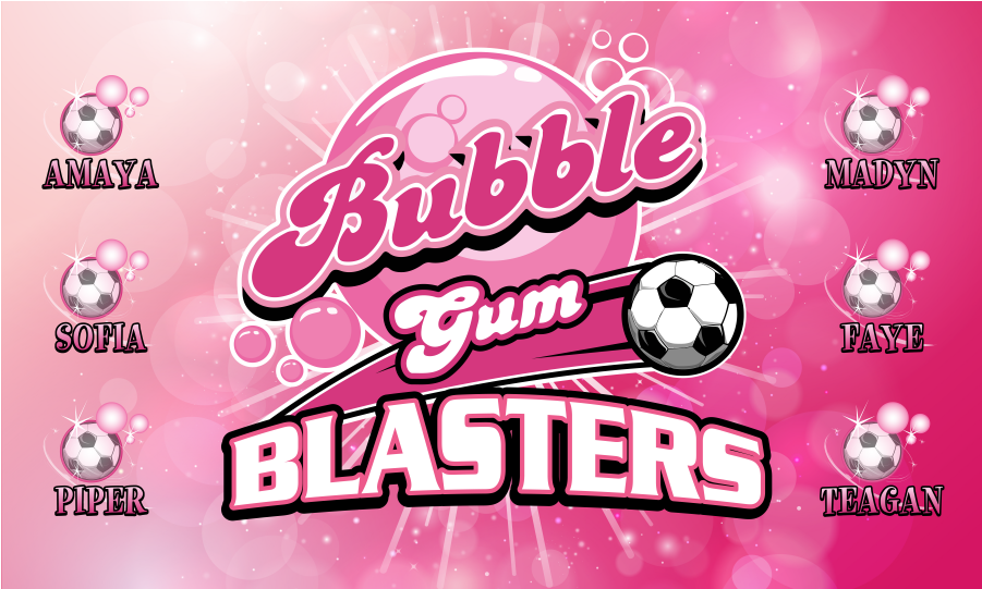 3'x5′ Vinyl Banner Bubble Gum Blasters - Graphic Design Clipart - Large ...