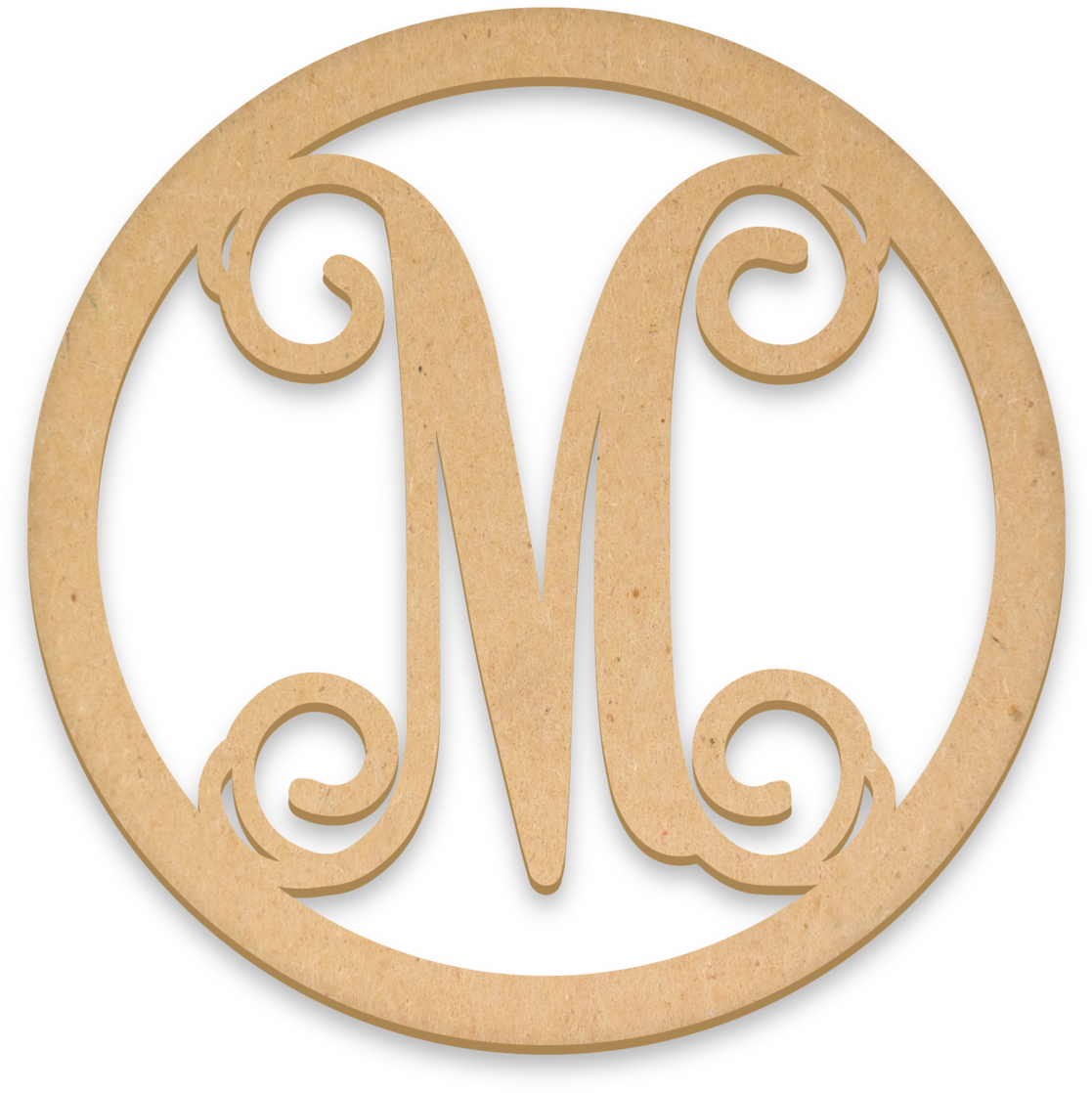 "m" Vine Monogram - Circle Clipart (1117x1118), Png Download