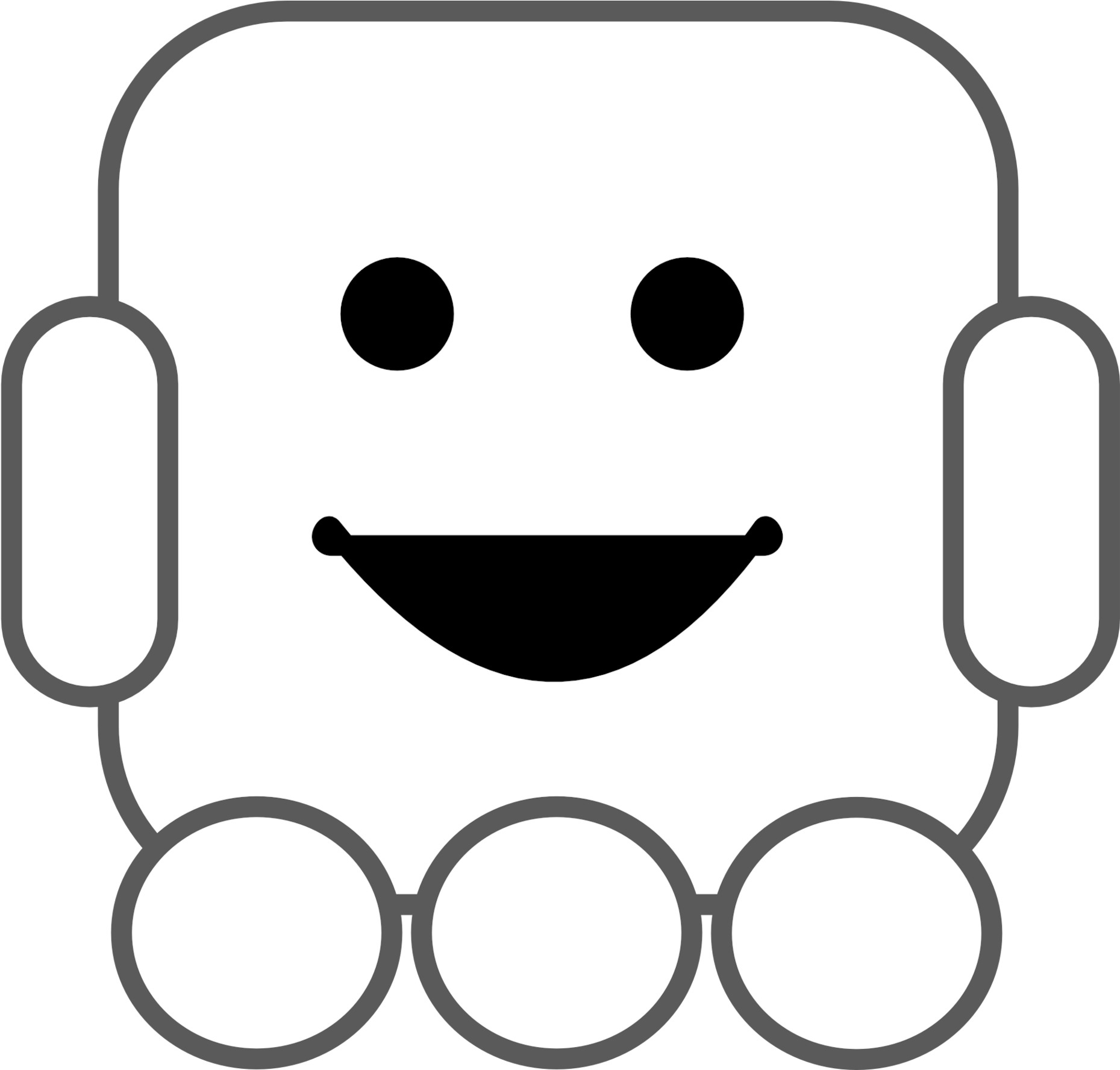 Robot - Robot Animal Clipart Black And White - Png Download (1871x1775), Png Download