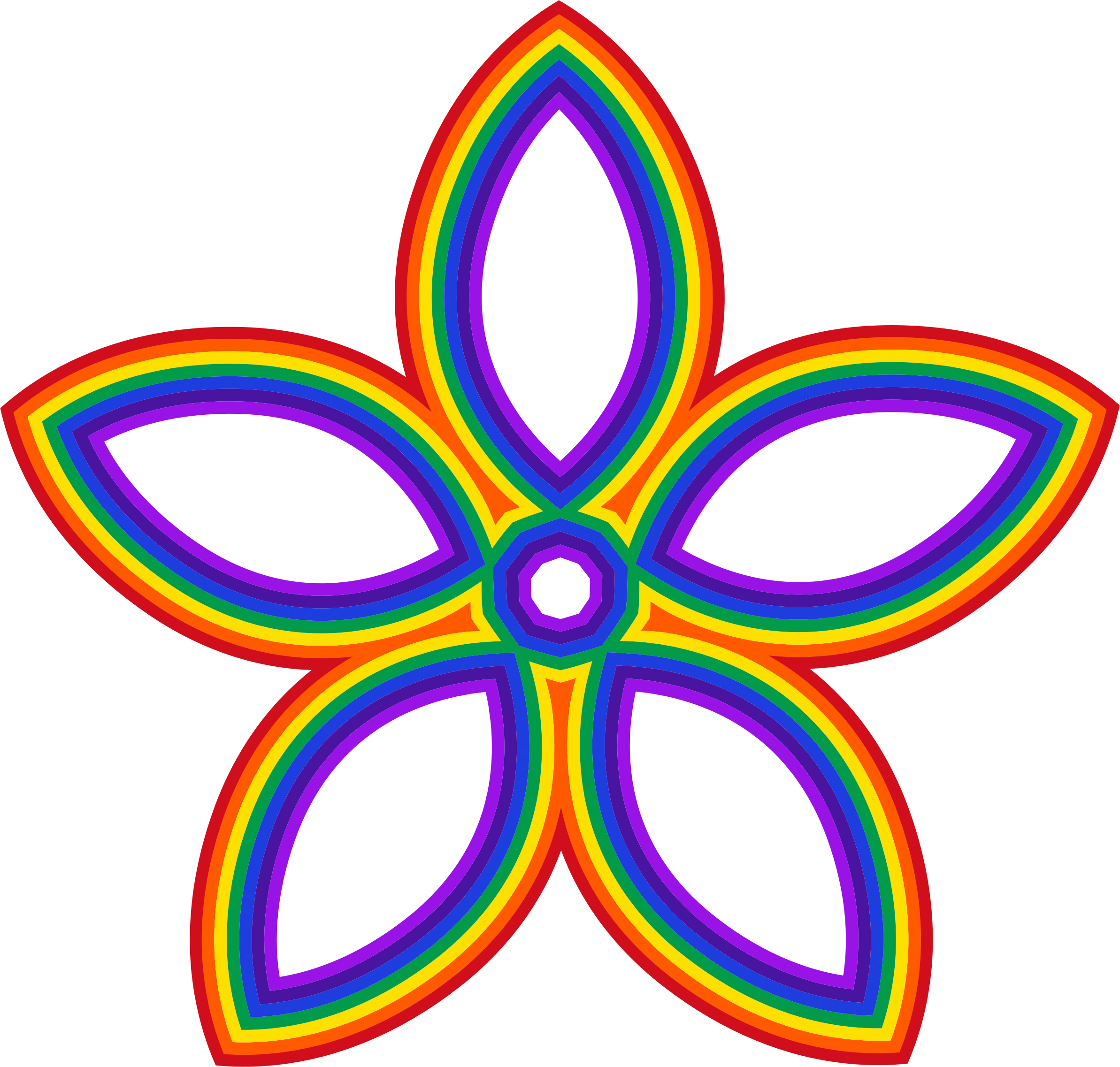 Rainbow Flower Clipart - Png Download (2386x2274), Png Download