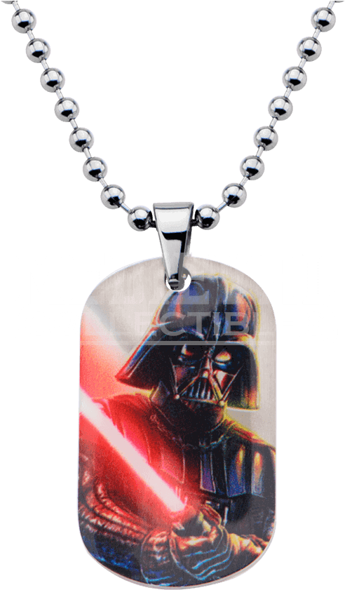 Kids Darth Vader Graphic Dog Tag Necklace - Necklace Clipart (850x850), Png Download