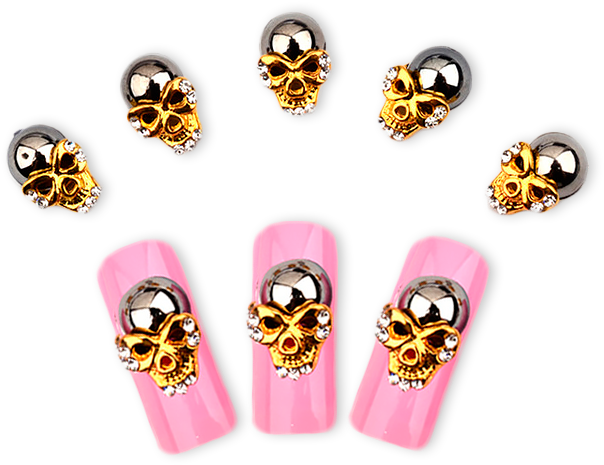Alloy Nail Art Decor Skull - Skull Clipart (720x720), Png Download