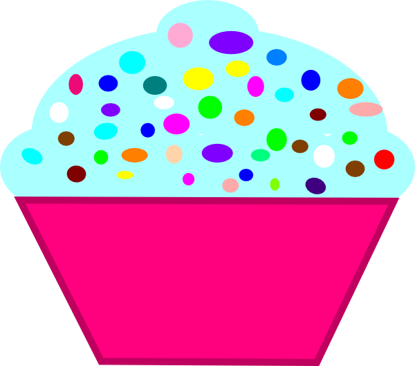 Cupcake Pink, Blue Frosting Svg Clip Arts 600 X 529 - Polka Dot Cupcake Clip Art - Png Download (600x529), Png Download