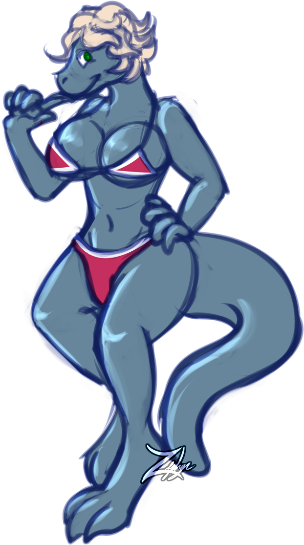 Bikini Babe - Cartoon Clipart (676x1200), Png Download