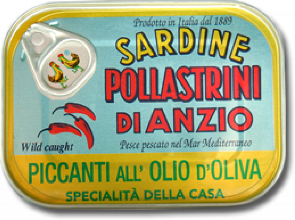 Sardine Pollastrini All'olio D'oliva Piccanti 100g - Sardine Pollastrini Di Anzio Clipart (988x988), Png Download