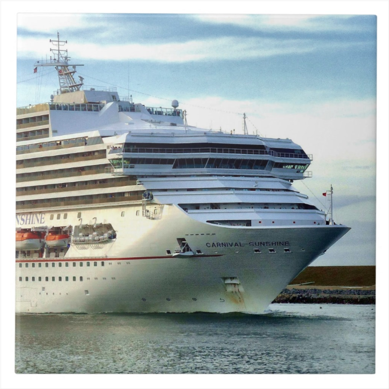 Bow Of The Carnival Sunshine, As She Sails Off To The - Cruiseferry Clipart (833x833), Png Download