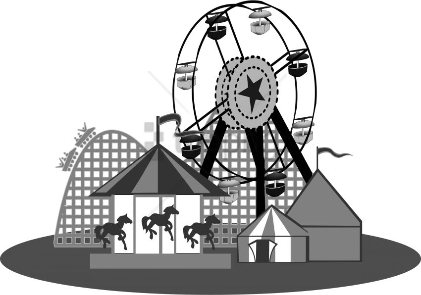 Free Png Carnival Games Png Png Images Transparent - Carnival Black And White Clipart (850x596), Png Download
