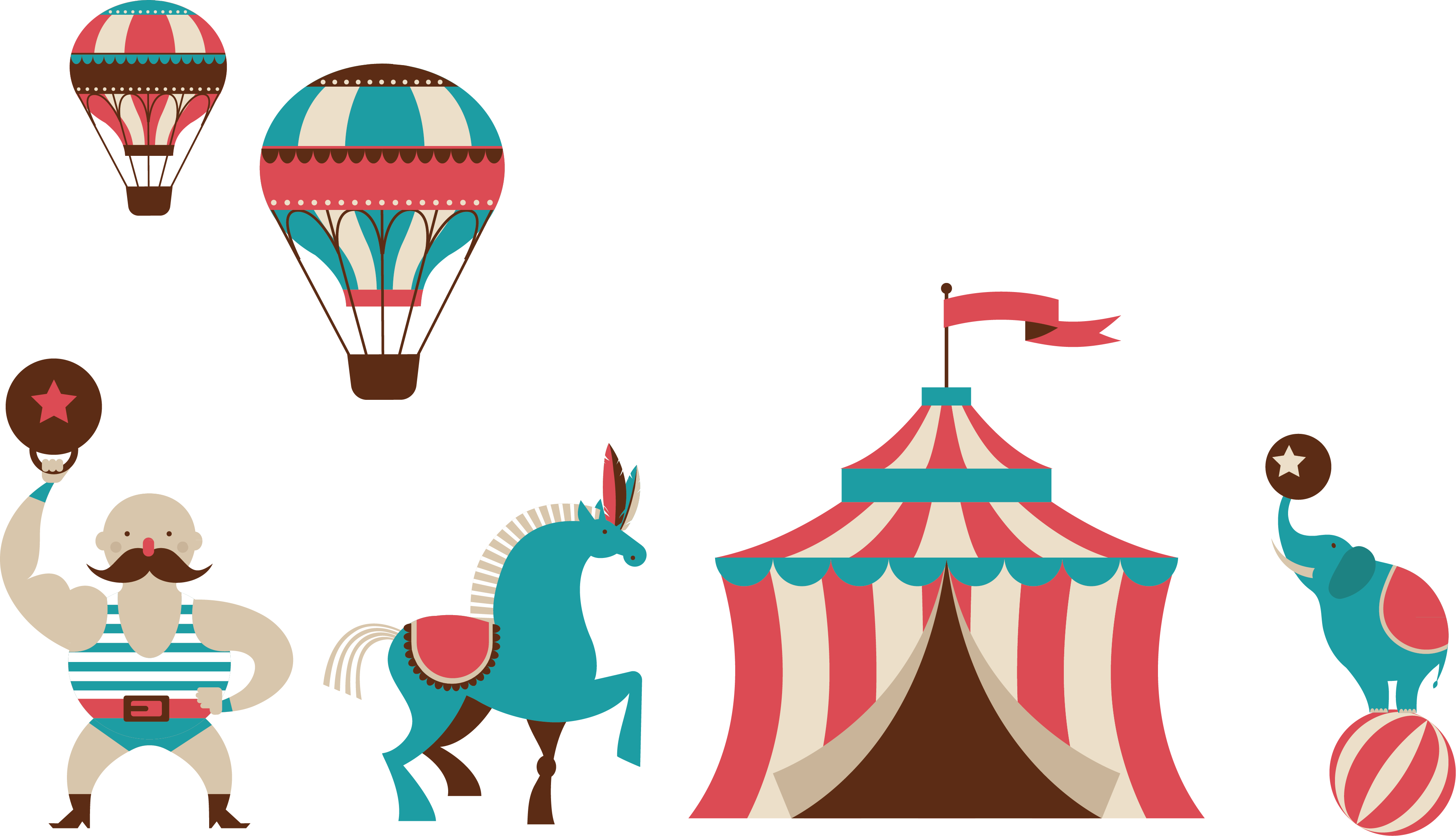 Traveling Circus Illustration Clipart (3850x2210), Png Download