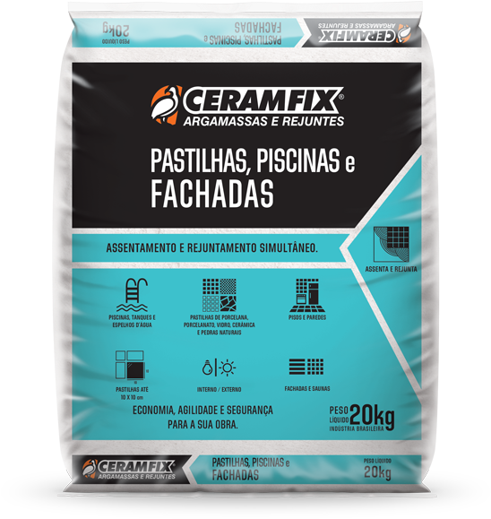 Argamassa Para Pastilhas De Piscina , Png Download - Argamassa Porcelanato Interno Ceramfix Clipart (548x579), Png Download