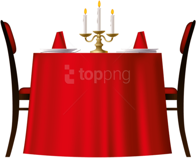 Download Red Romantic Table Clipart Png Photo - Romantic Dinner Table Png Transparent Png (850x665), Png Download