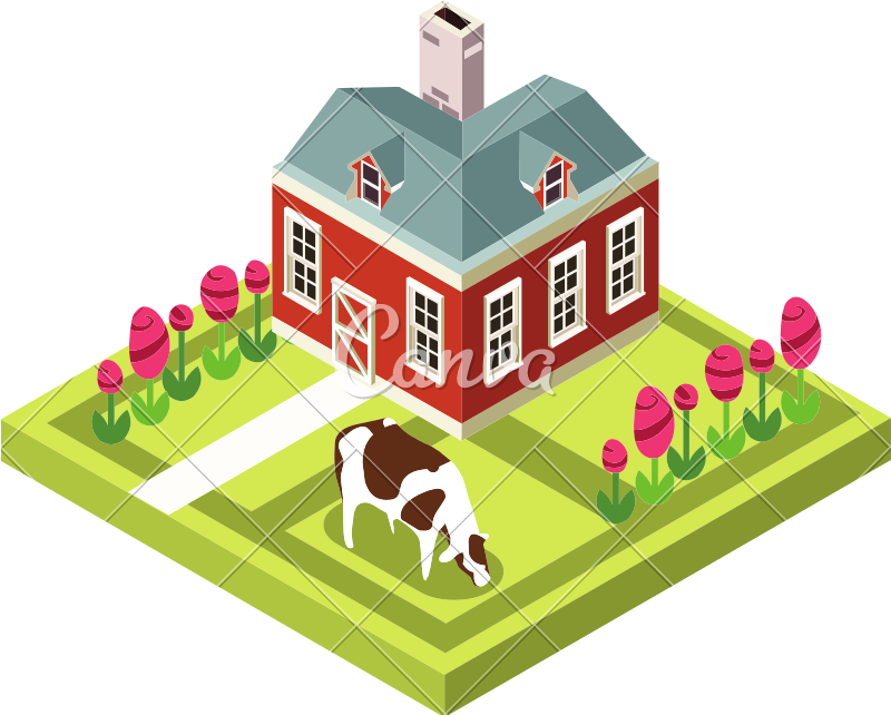 Farm Cow Icons - House Clipart (800x642), Png Download