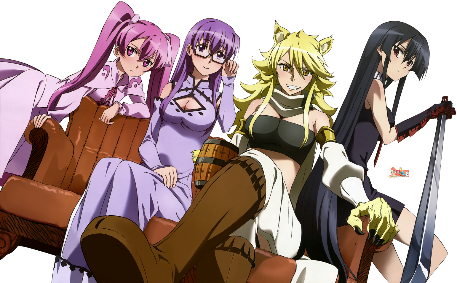 Anime - Akame Ga Kill Girls Anime Clipart (1602x1018), Png Download