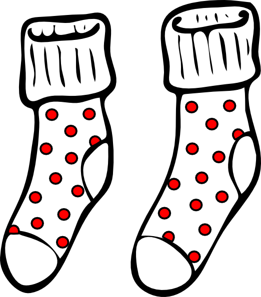 White Socks Clipart - Socks Clipart Black And White - Png Download (522x595), Png Download