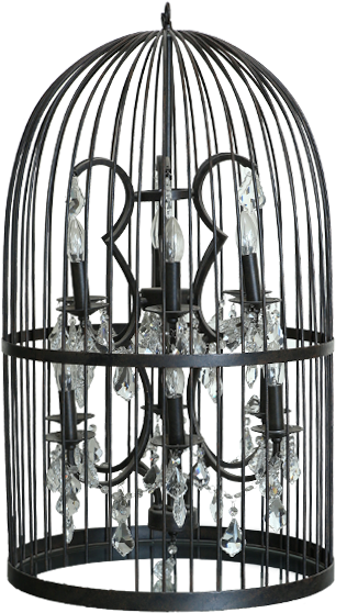 Round Black Chandelier - Cage Clipart (800x600), Png Download