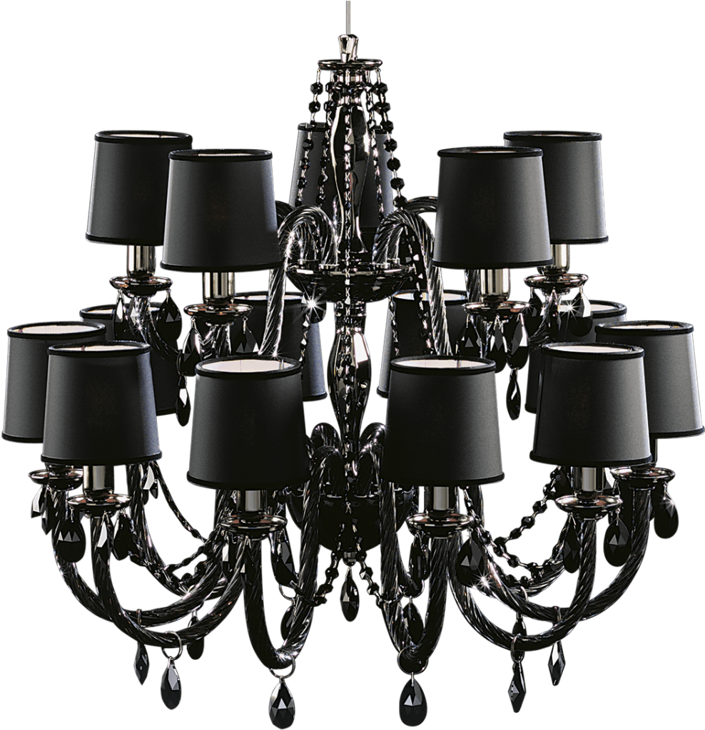 Chandelier In Black - Italamp 445 10 5 Clipart (1200x1073), Png Download