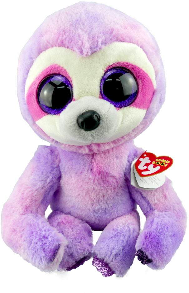 Dreamy The Purple Sloth Medium Beanie Boo - Stuffed Toy Clipart (650x963), Png Download