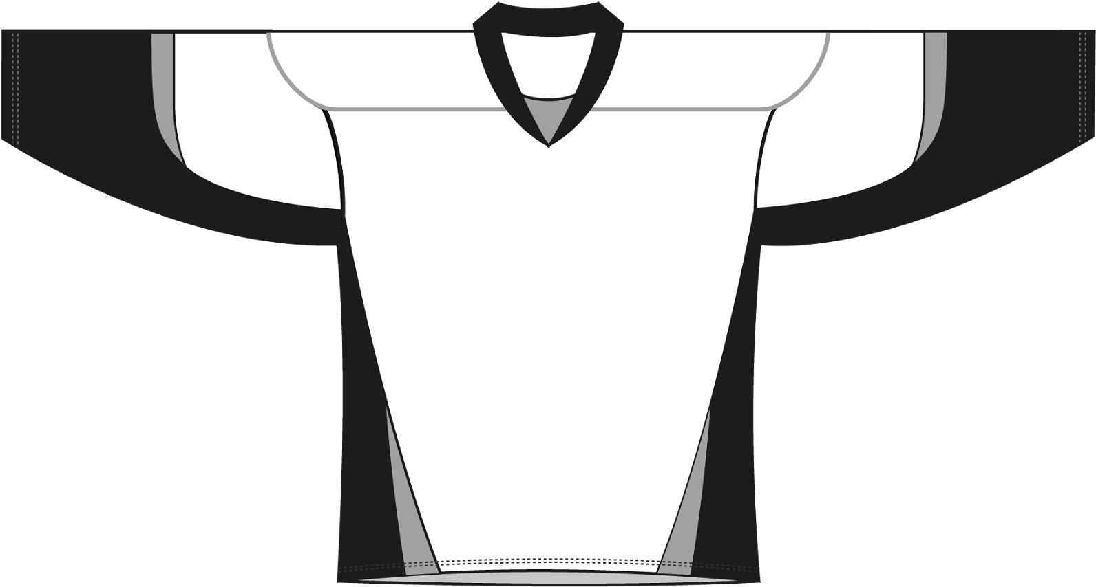 Black Hockey Jersey Template 86467 - Hockey Jersey Colouring Page Clipart (1600x862), Png Download