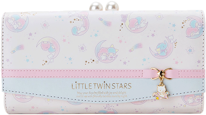 新品sanrio Little Twin Stars双子星女生长款钱包粉色可爱卡通 - Wallet Clipart (800x800), Png Download