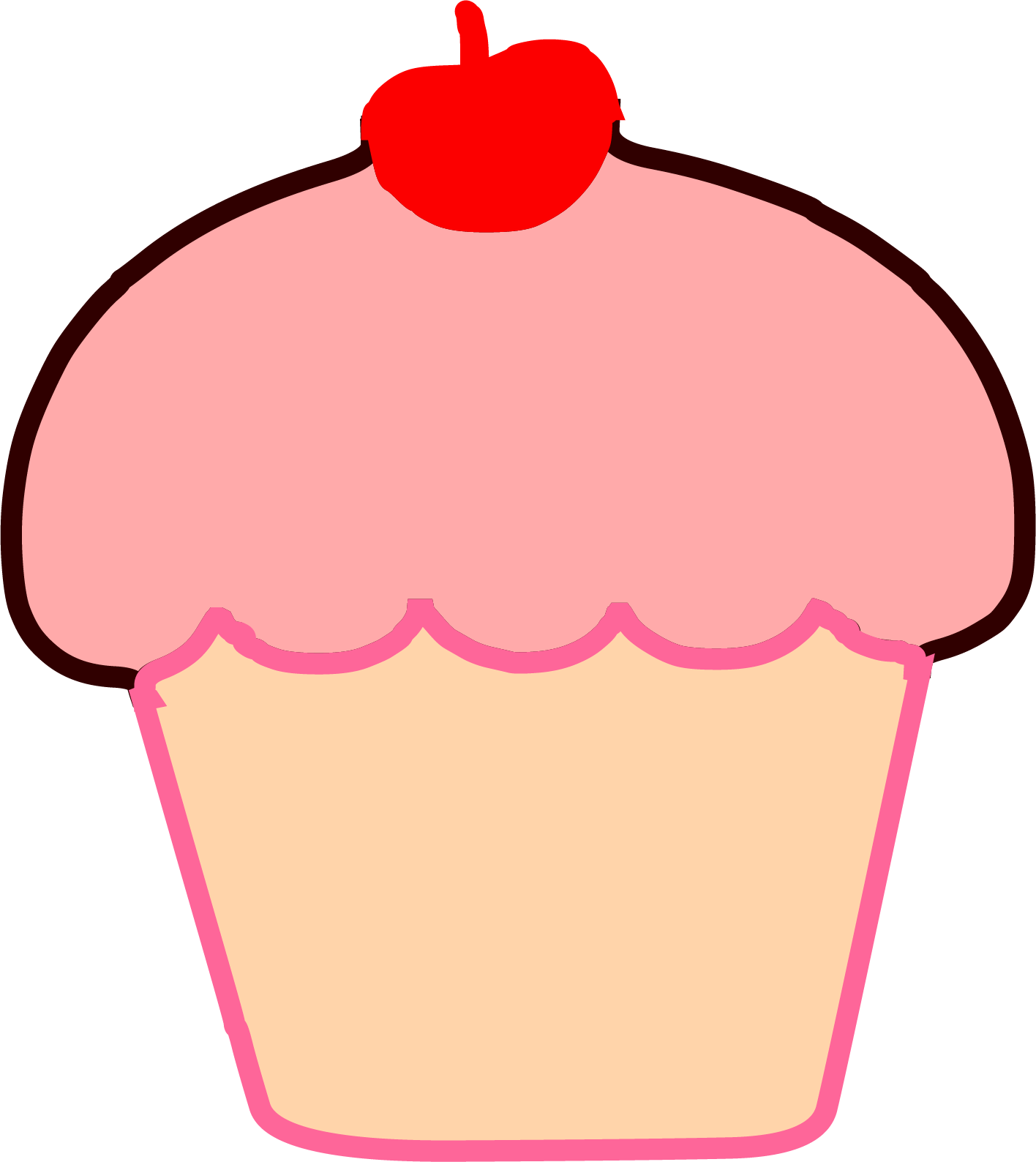 Brown Cupcake Cherry Clipart Png - Png Transparent Png (1416x1588), Png Download