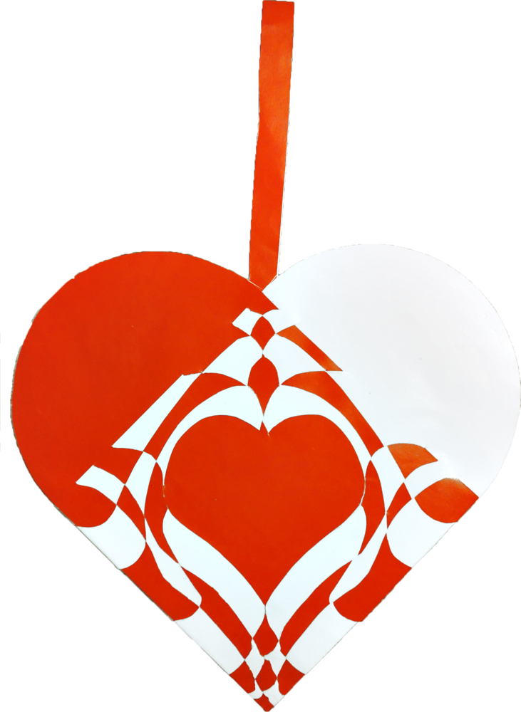 Julehjerte - Fransk Barok - Pleated Christmas Hearts Clipart (731x1000), Png Download