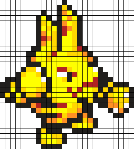 Elekid Pokemon Bead Pattern Perler Bead Pattern / Bead - Modele Pixel Art Licorne Clipart (547x610), Png Download