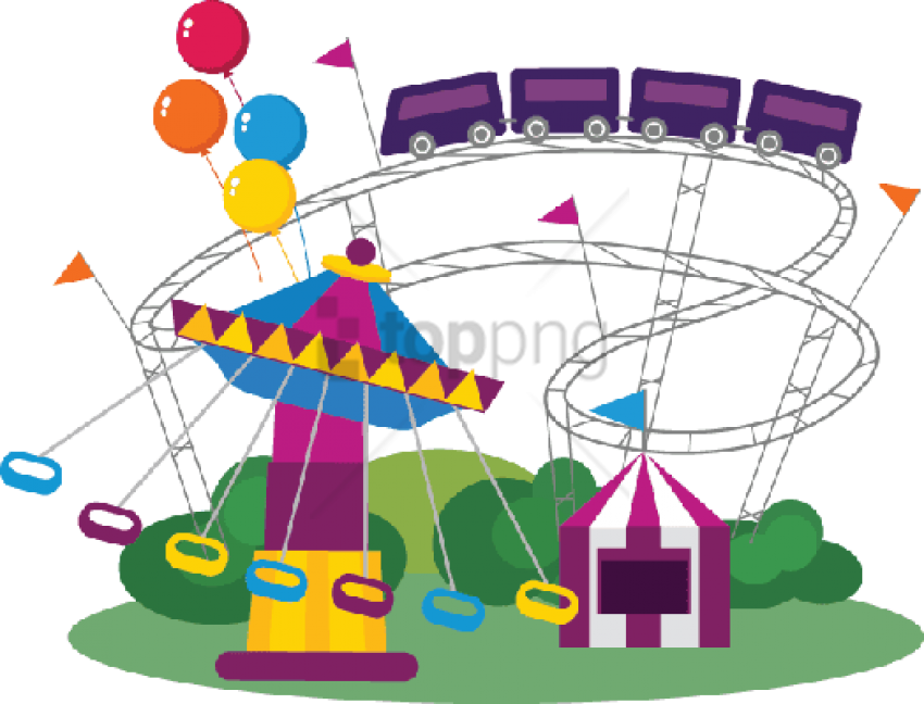 Free Png Carnival Rides Png Png Image With Transparent - Amusement Park Clip Art Png (850x648), Png Download