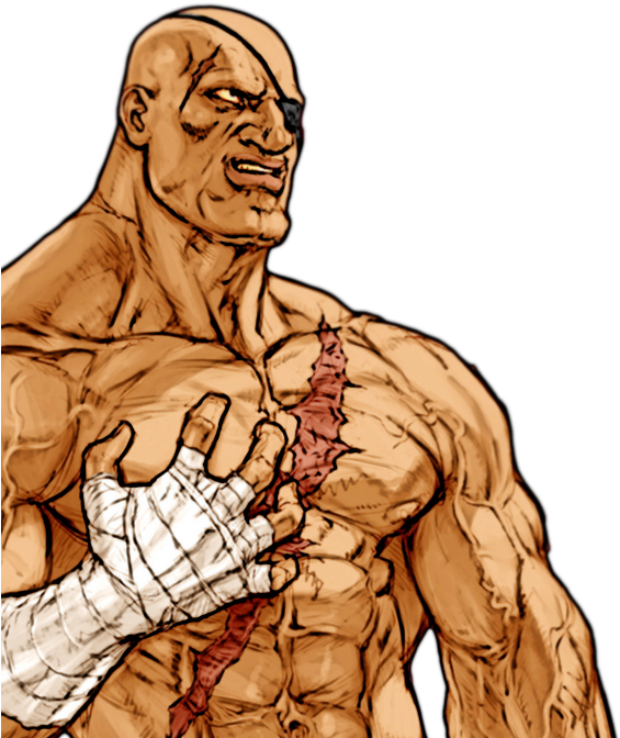 My Very Best Attempt At Sagat Ports, I Tried To Follow - Mugen Screenpack Clipart (640x720), Png Download