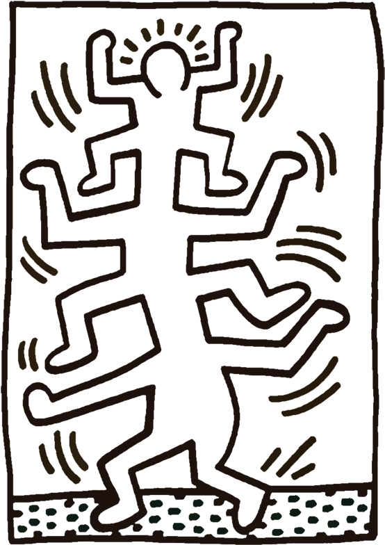 Keith Haring For Kids Artprints To Color Pop Art Paintings - Keith Haring Growing 1 Clipart (570x806), Png Download
