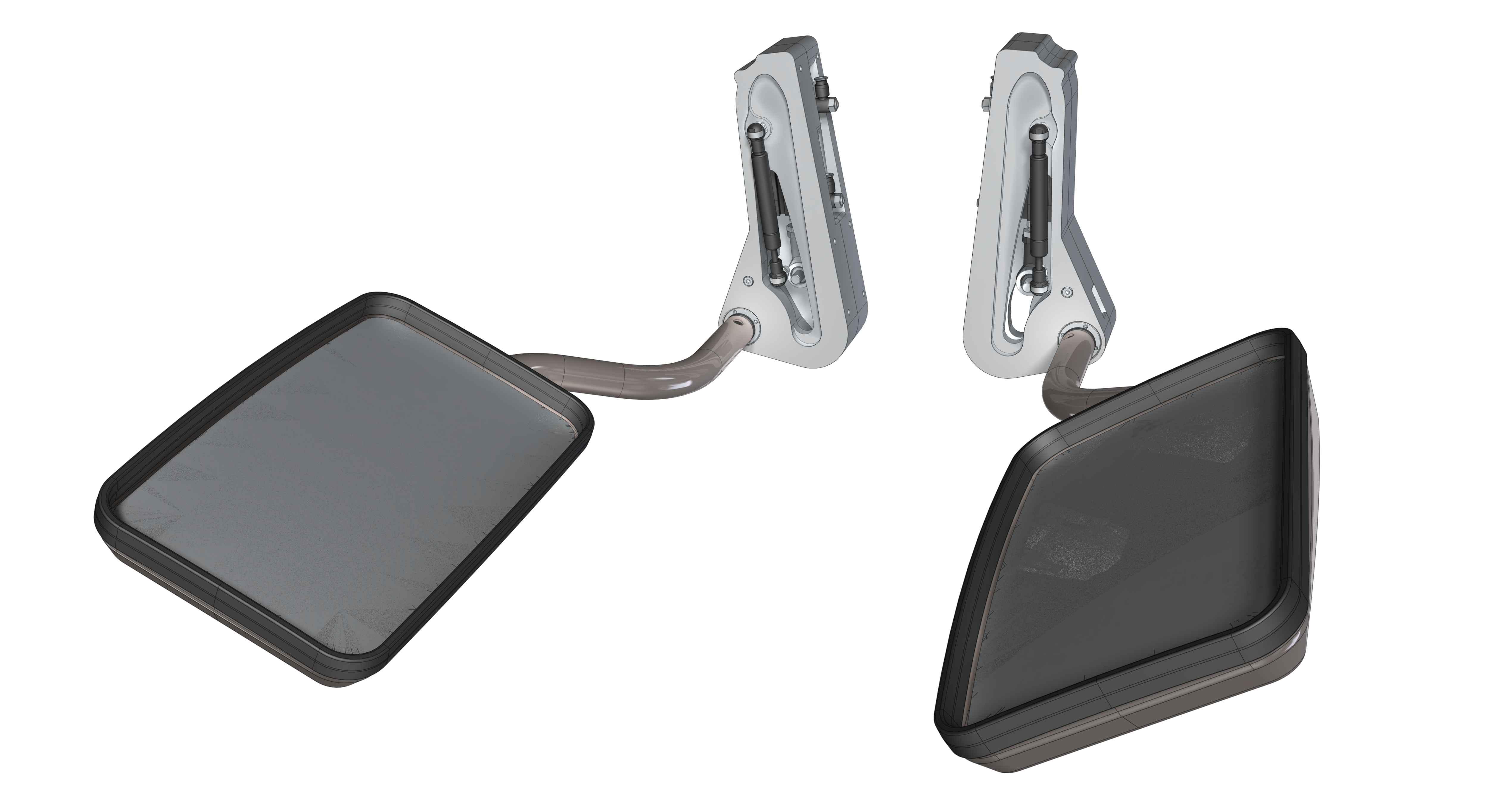 This Series Of Rear View Mirrors Features A Lock And - Automotive Side-view Mirror Clipart (5000x2727), Png Download