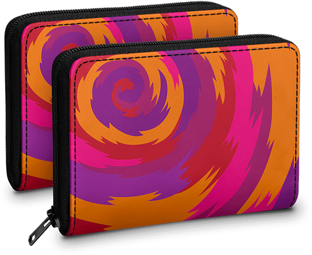 Dailyobjects Purple Swirl Zipper Slim Card & Coin Wallet - Spiral Clipart (900x900), Png Download