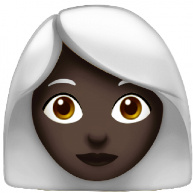 White Hair Woman Emoji - Curly Hair Emoji Iphone Clipart (866x650), Png Download