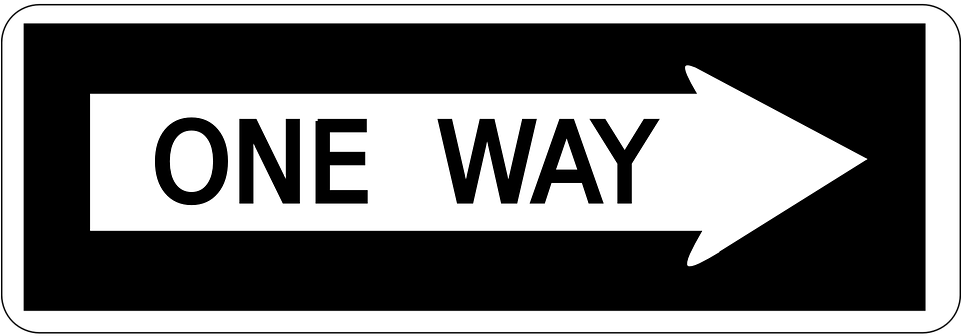 One Direction Transportation Turn Way Road Symbol - One Way Sign Clipart (960x480), Png Download