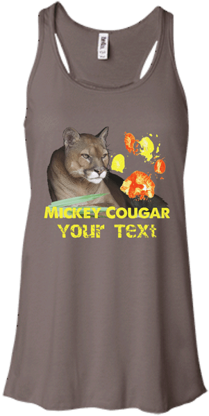 Mickey Cougar Paw Print B8800 Bella Canvas Flowy Racerback - Bella + Canvas Ladies' Flowy Racerback Tank B8800 Clipart (600x600), Png Download
