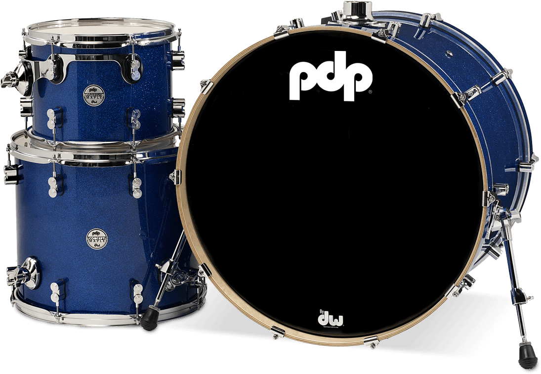 Pdcm2413bl - Concept™ Maple - Blue Sparkle - 3-piece - Contoh Alat Musik Membranofon Clipart (1200x868), Png Download