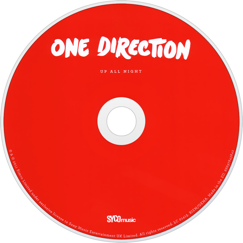 One Direction Up All Night Cd Disc Image - Cd De One Direction Clipart (1000x1000), Png Download