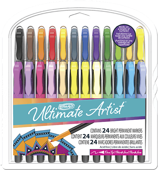 Ultimate Artist 24ct Permanent Markers - Rose Art Permanent Markers Clipart (600x600), Png Download