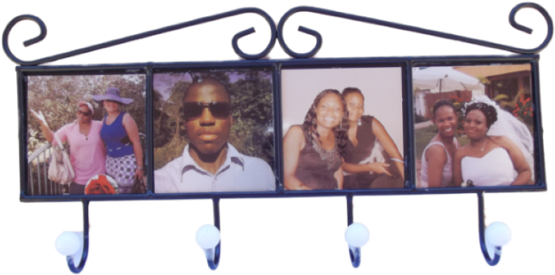 Wrought Iron Coat Rack With 4 Hooks - Picture Frame Clipart (800x800), Png Download