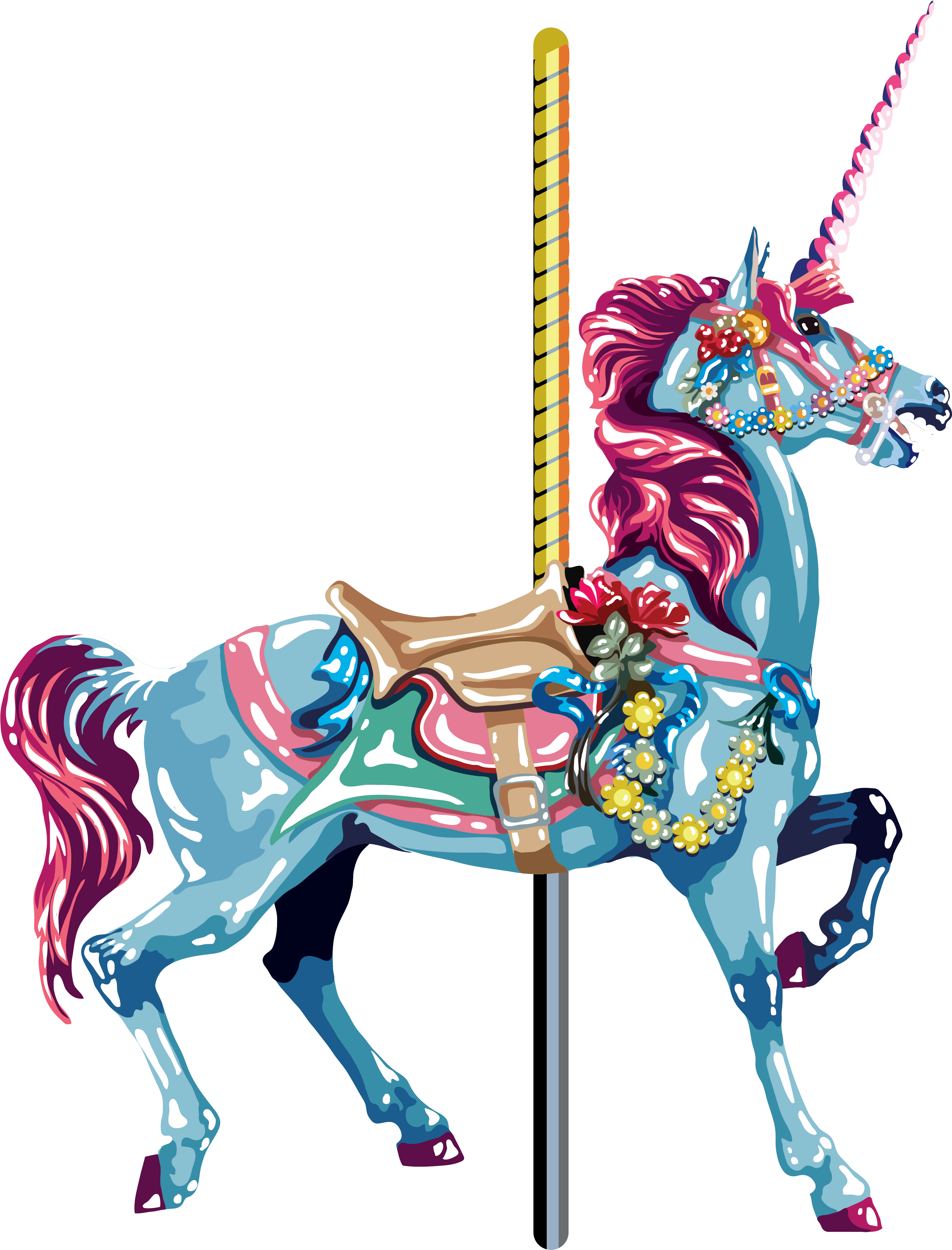 Amusement Park Carousel Download Png Image - Child Carousel Clipart (3874x4449), Png Download