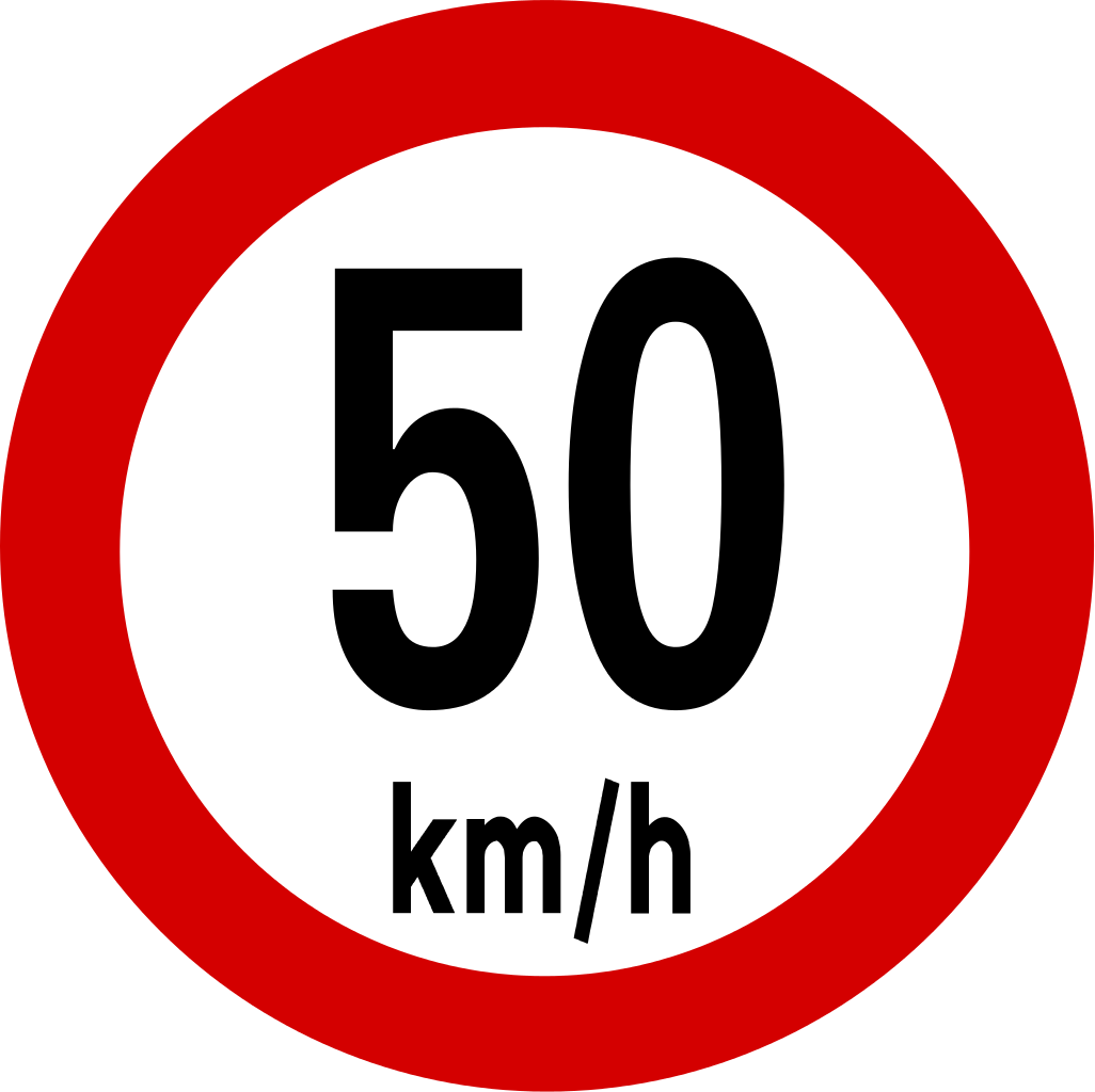 Regulaory Road Sign Max 50 Km H - Limite Di Velocità 20 Clipart (1026x1024), Png Download