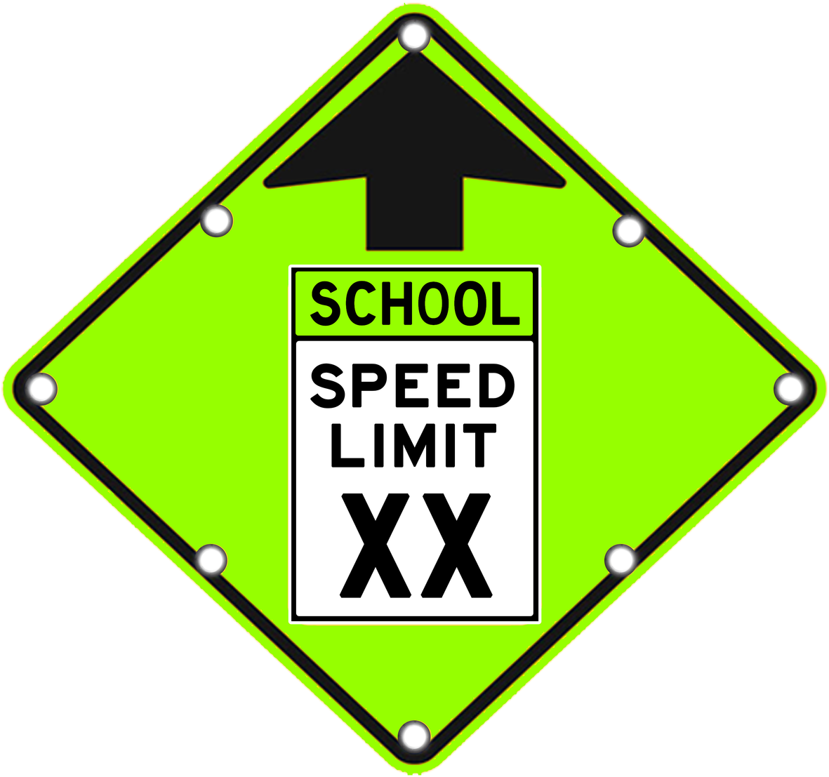 School Speed Limit Ahead Sign - Speed Limit Sign Clipart (1280x1280), Png Download