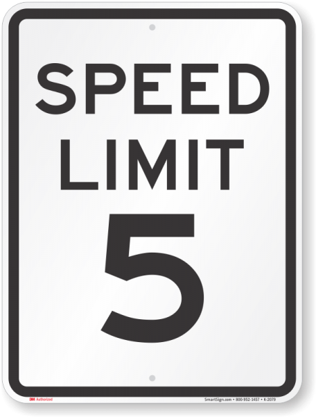 5 Mph Speed Sign - 5 Mph Speed Limit Sign Clipart (600x600), Png Download