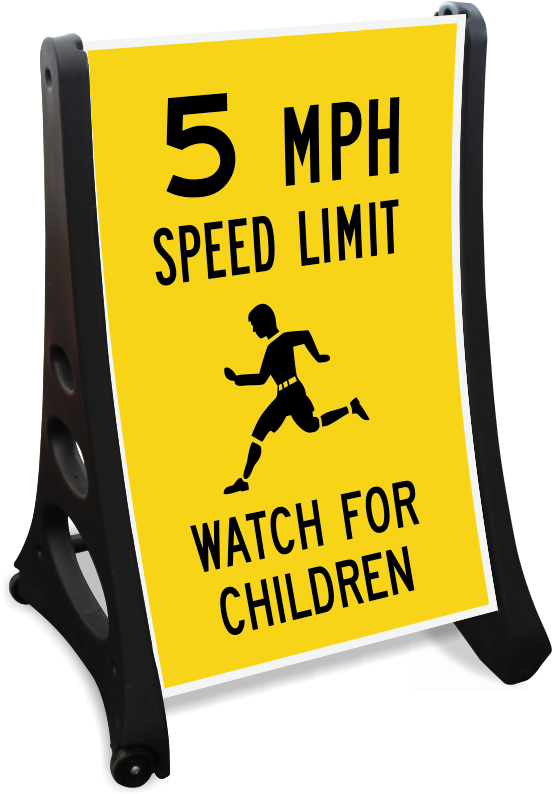 Watch For Children 5 Mph Sidewalk Sign - Sign Clipart (800x800), Png Download