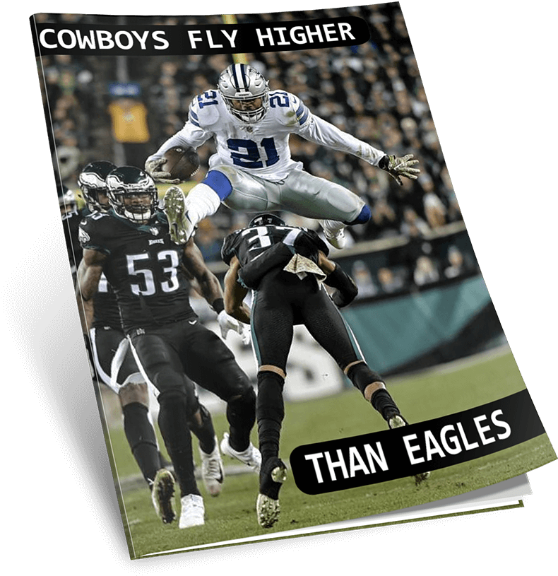 That Zeke Leap Page Transparent Background - Cowboys Beating The Eagles Clipart (800x818), Png Download