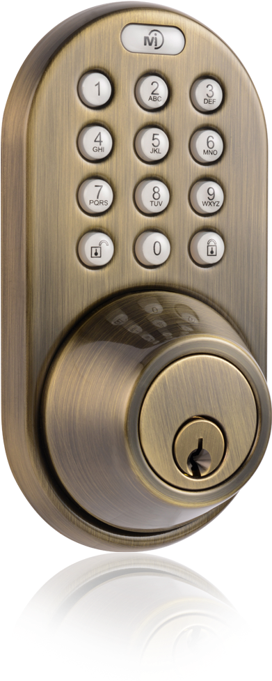 Keyless Entry Deadbolt Milocks Df 02 Keyless Entry - Deadbolt Keyless Entry Clipart (503x1124), Png Download