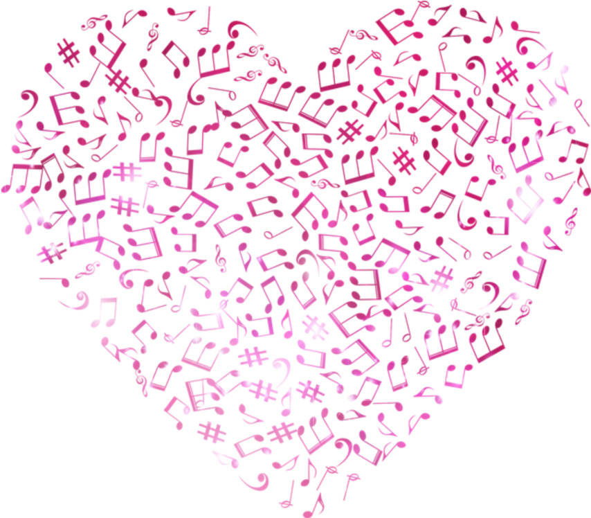 #heart #corazon #music #musica #musical #note #nota - Transparent Background Music Note Heart Clipart (1024x1024), Png Download