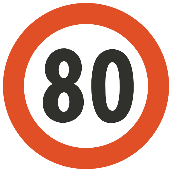 Speed Limit Clipart - Señal De Transito 80 - Png Download (600x600), Png Download