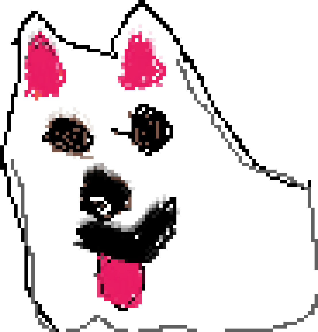 Husky Dog Drawing - Cartoon Clipart (1200x1200), Png Download