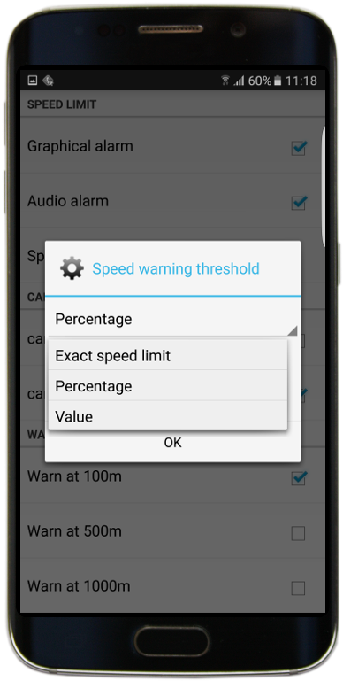 Speed Limit Threshold Options - Cancel Order Mobile Screen Clipart (423x800), Png Download