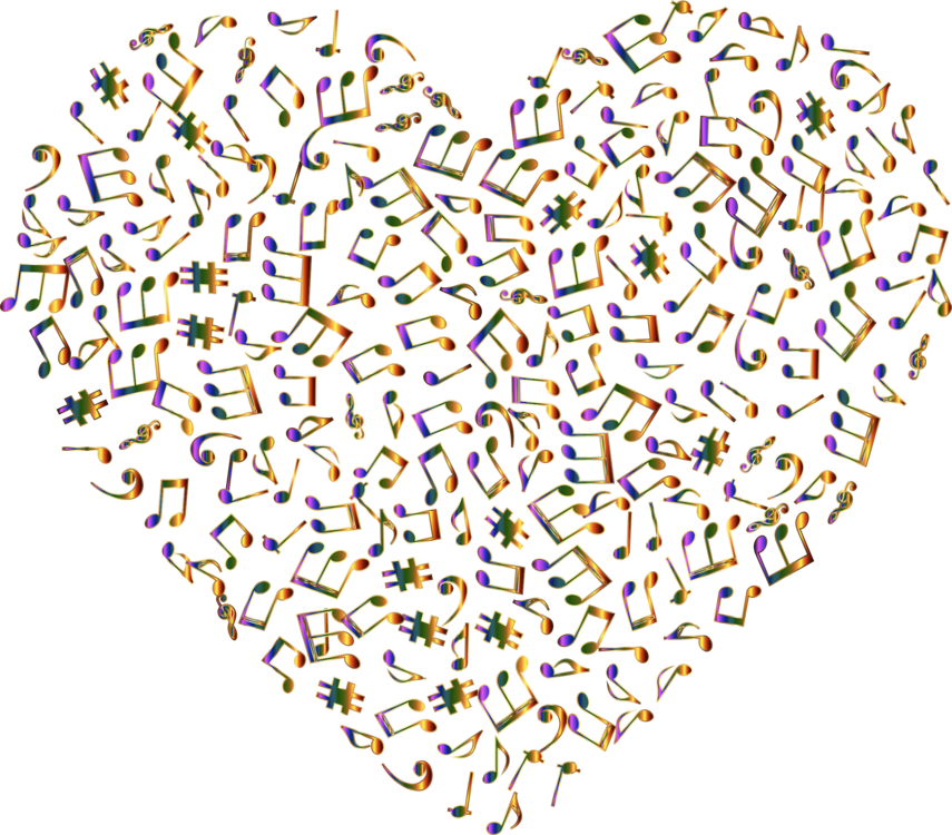 Musical Note Musical Theatre Heart - Music Note Heart Clip Art - Png Download (855x750), Png Download