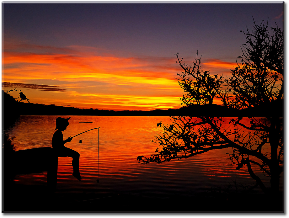 Boy Fishing Sunset - 2019 Fishing Clipart (1000x750), Png Download